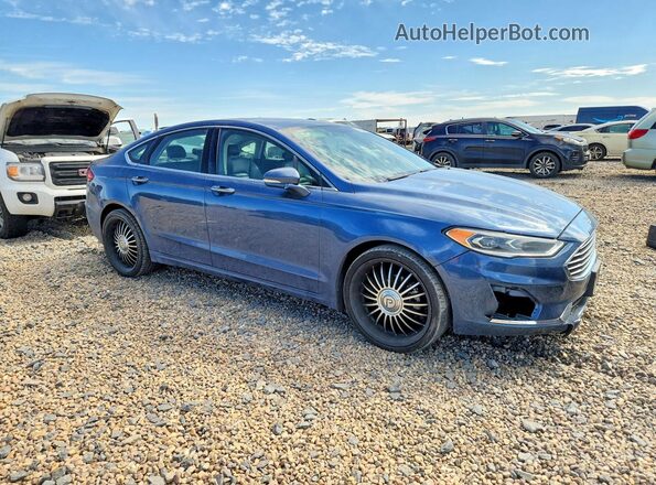 3FA6P0CD3KR116984 2019 FORD FUSION Blue Delantero derecho