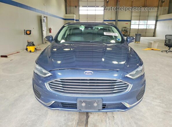 3FA6P0CD9KR233842 2019 FORD FUSION Blue Вид спереду
