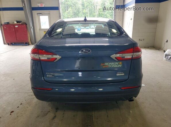 3FA6P0CD9KR233842 2019 FORD FUSION Blue Вид ззаду