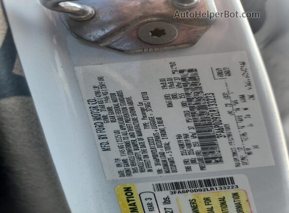 3FA6P0D92LR133223 2020 FORD FUSION Silver Widok komory silnika