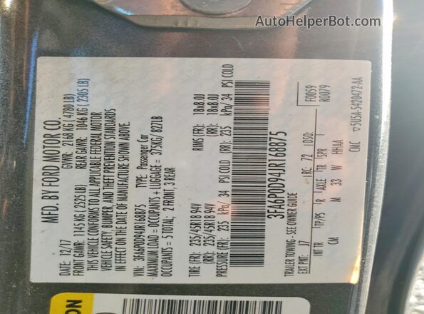 3FA6P0D94JR168875 2018 FORD FUSION Gray Вид підкапотного простору