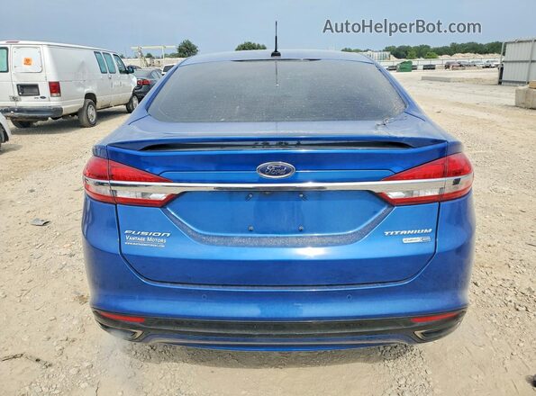 3FA6P0D94JR233725 2018 FORD FUSION Blue Вид ззаду