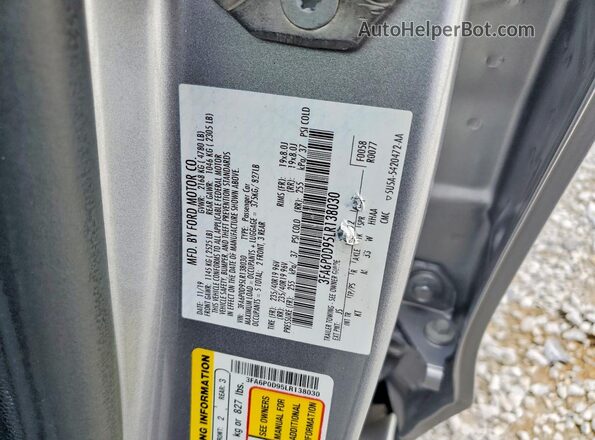 3FA6P0D95LR138030 2020 FORD FUSION Gray Vista de la etiqueta del VIN