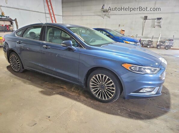 3FA6P0D96JR206834 2018 FORD FUSION Blue Przód prawy