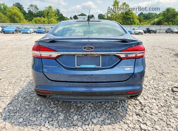 3FA6P0D96JR234522 2018 FORD FUSION Blue Вид ззаду