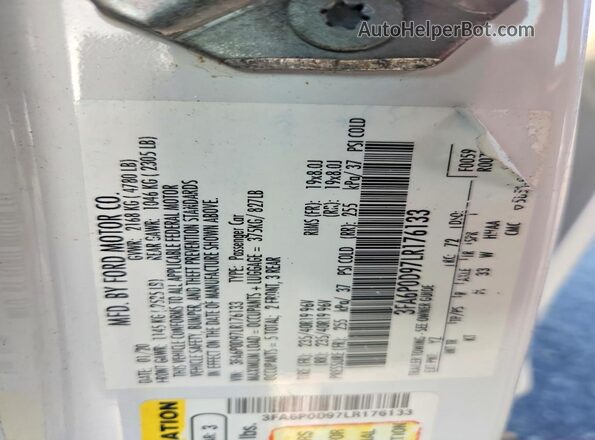 3FA6P0D97LR176133 2020 FORD FUSION White Engine compartment view