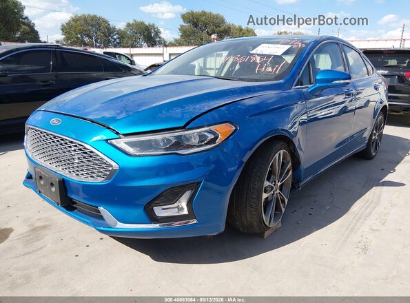 3FA6P0D97LR193417 2020 FORD FUSION Blue Առջևի ձախ երեք քառորդ տեսարան