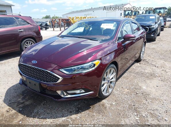 3FA6P0D98HR291458 2017 FORD FUSION Maroon წინა მარცხენა ხედი სამი მეოთხედიდან
