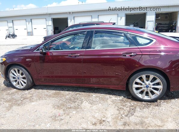 3FA6P0D98HR291458 2017 FORD FUSION Maroon უკანა სალონის ხედი