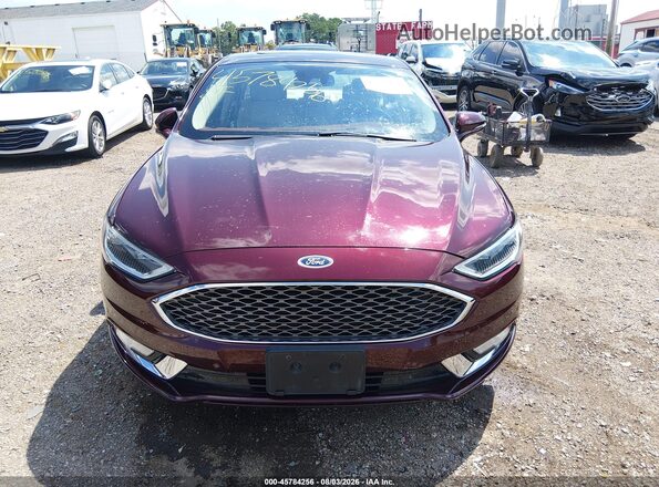 3FA6P0D98HR291458 2017 FORD FUSION Maroon წინა პანელის ხედი