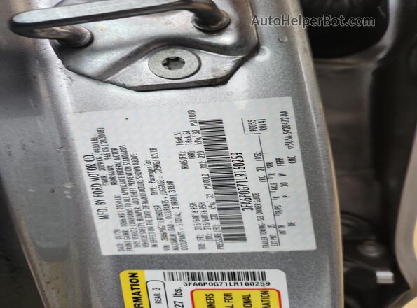 3FA6P0G71LR160259 2020 FORD FUSION Silver Engine compartment view