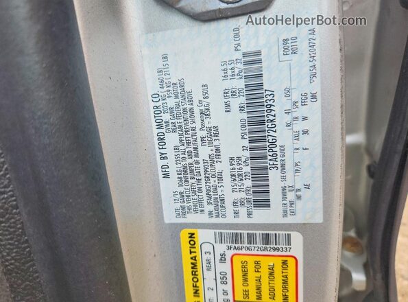 3FA6P0G72GR299337 2016 FORD FUSION Silver ძრავის განყოფილების ხედი
