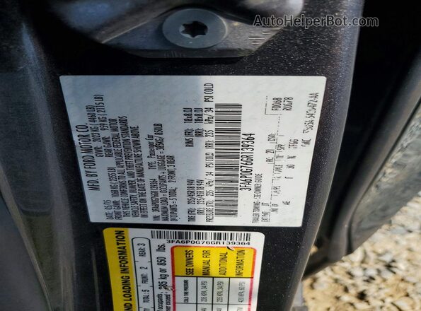 3FA6P0G76GR139364 2016 FORD FUSION Угольный Вид подкапотного пространства