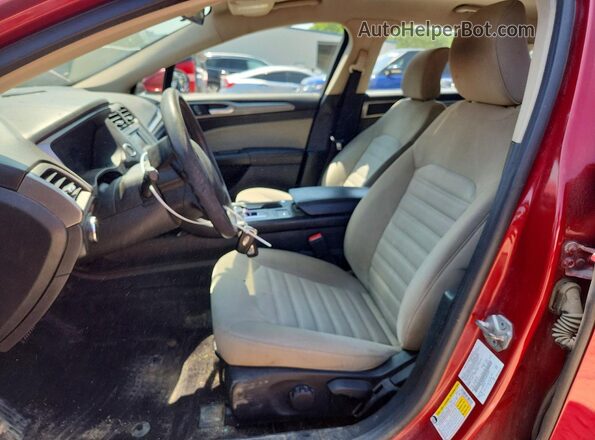 3FA6P0G76HR227025 2017 FORD FUSION Красный Вид салона спереди