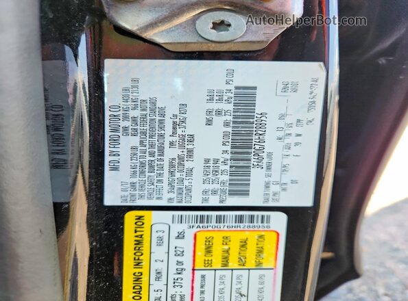 3FA6P0G76HR288956 2017 FORD FUSION Black Вид підкапотного простору
