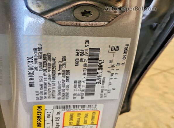 3FA6P0H70JR107922 2018 FORD FUSION Silver Вид підкапотного простору