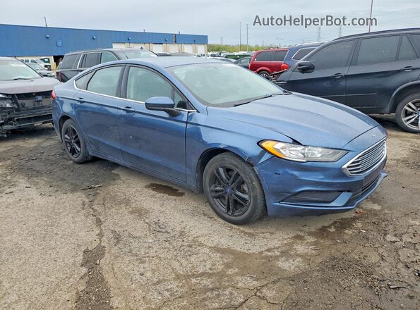 3FA6P0H70JR190834 2018 FORD FUSION Синий Передняя правая четверть