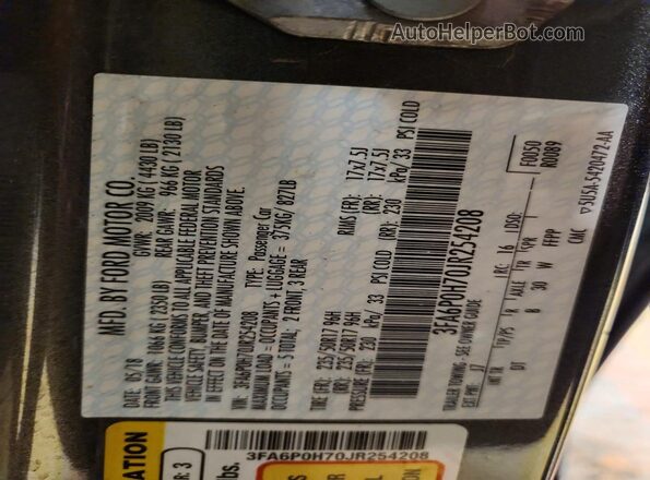 3FA6P0H70JR254208 2018 FORD FUSION Gray Вид підкапотного простору