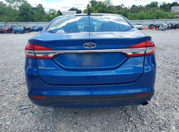 3FA6P0H71JR108268 2018 FORD FUSION Blue Rear view