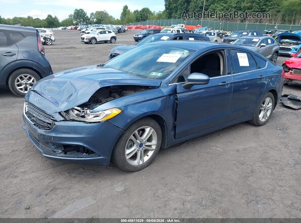 3FA6P0H71JR179972 2018 FORD FUSION Blue Առջևի ձախ երեք քառորդ տեսարան
