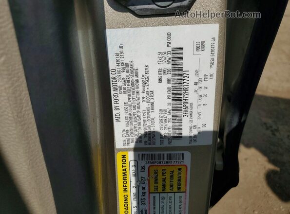 3FA6P0H72HR177271 2017 FORD FUSION Бежевый Вид подкапотного пространства
