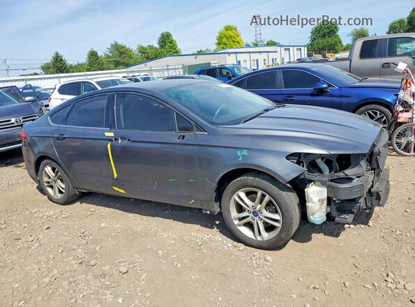 3FA6P0H72JR195338 2018 FORD FUSION Gray Przód prawy