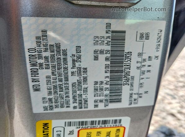 3FA6P0H73LR153926 2020 FORD FUSION Silver Engine compartment view