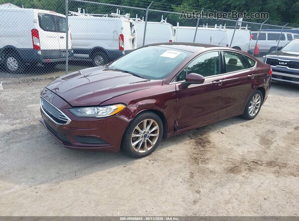 3FA6P0H74HR412494 2017 FORD FUSION Maroon წინა მარცხენა ხედი სამი მეოთხედიდან