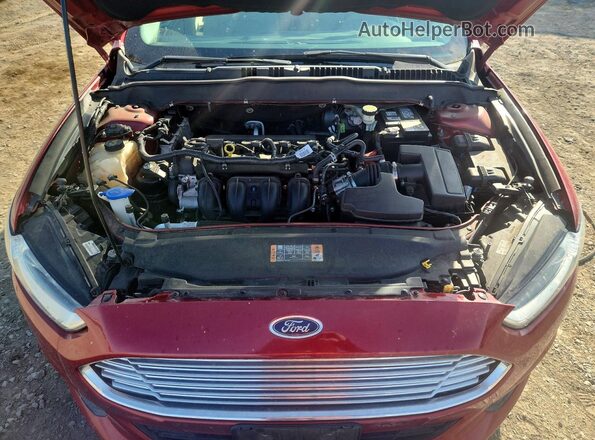 3FA6P0H75GR166294 2016 FORD FUSION Red Вид задньої частини салону