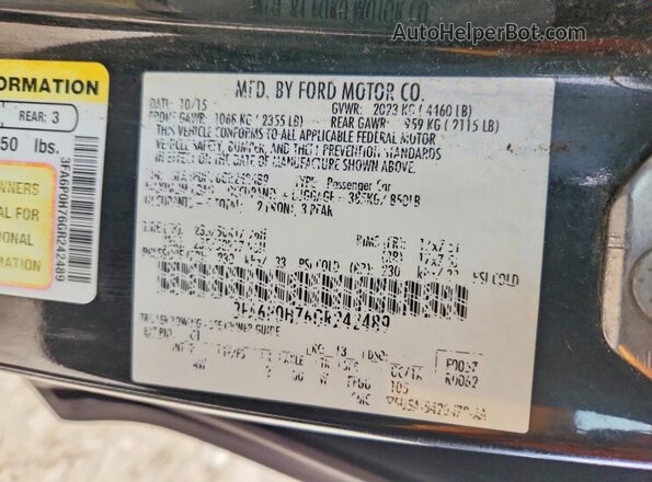 3FA6P0H76GR242489 2016 FORD FUSION Black Vista del compartimento del motor