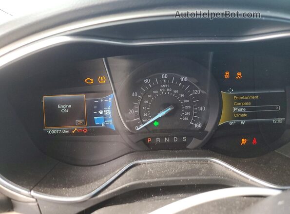 3FA6P0H76GR247384 2016 FORD FUSION Burgundy Instrument cluster view