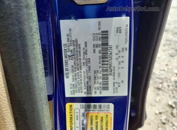 3FA6P0H77GR367341 2016 FORD FUSION Blue ძრავის განყოფილების ხედი
