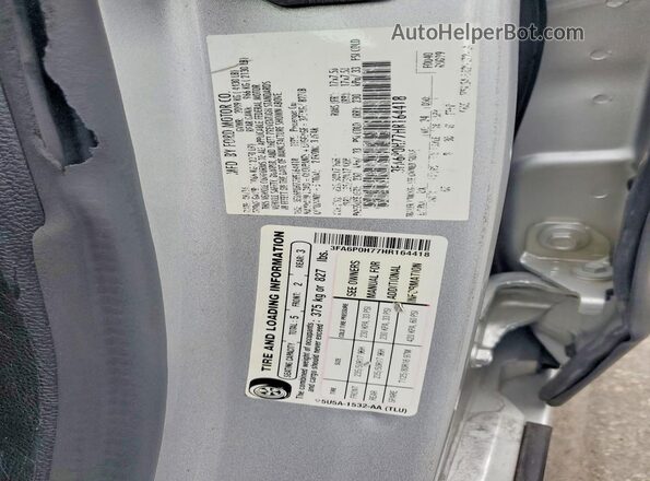 3FA6P0H77HR164418 2017 FORD FUSION Silver Engine compartment view