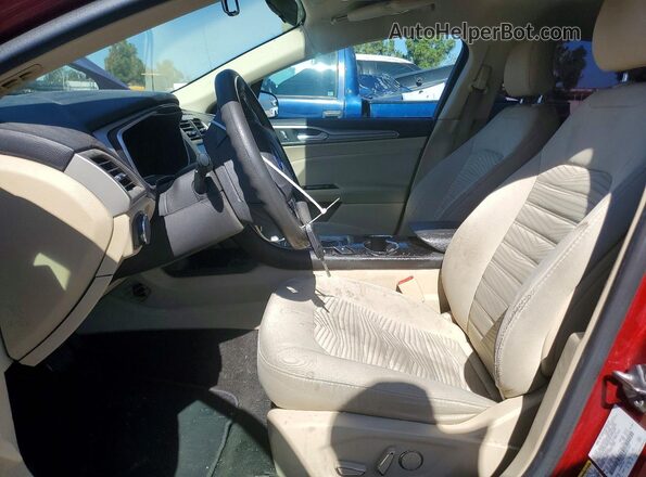 3FA6P0H79GR305567 2016 FORD FUSION Red Вид салону спереду
