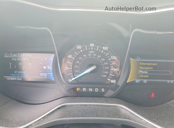 3FA6P0H91GR376053 2016 FORD FUSION Black Instrument cluster view