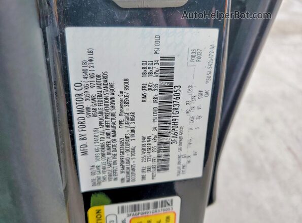 3FA6P0H91GR376053 2016 FORD FUSION Black Engine compartment view