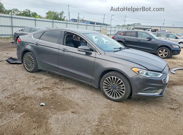 3FA6P0H99JR258498 2018 FORD FUSION Серый Передняя правая четверть