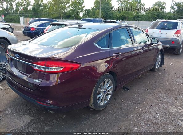 3FA6P0HD0HR333975 2017 FORD FUSION Темно-бордовый Задняя правая четверть
