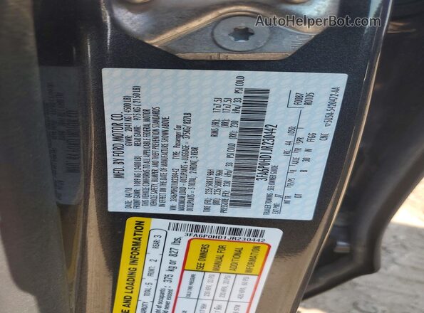 3FA6P0HD1JR230442 2018 FORD FUSION Gray Вид підкапотного простору