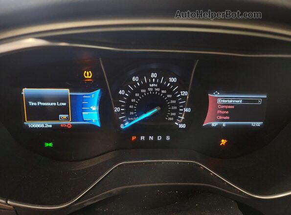 3FA6P0HD2GR312320 2016 FORD FUSION Blue Instrument cluster view