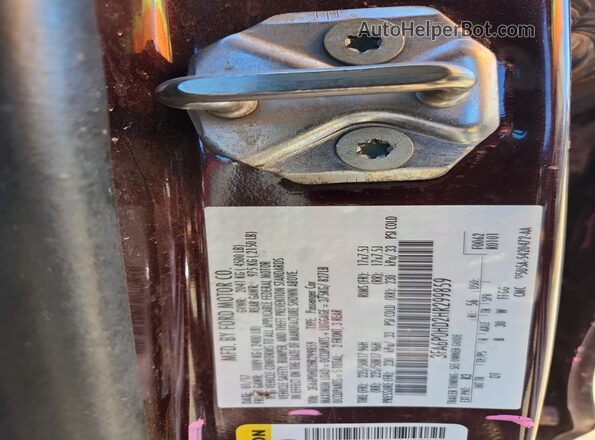 3FA6P0HD2HR299859 2017 FORD FUSION Burgundy Widok naklejki z numerem VIN