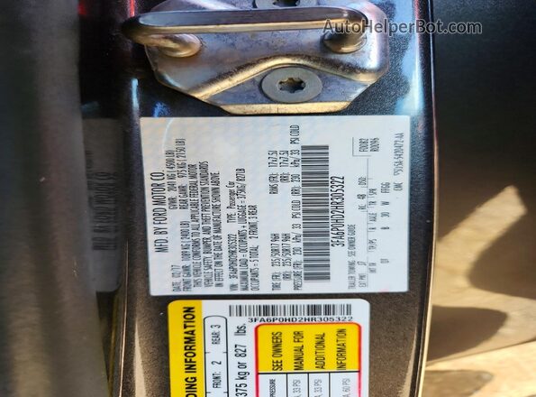 3FA6P0HD2HR305322 2017 FORD FUSION Gray Вид підкапотного простору