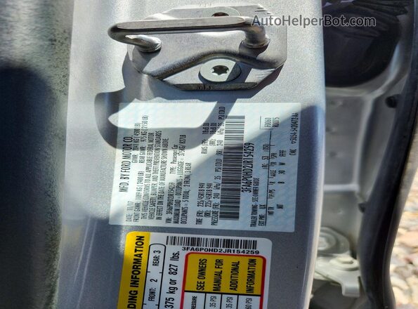 3FA6P0HD2JR154259 2018 FORD FUSION Silver Вид підкапотного простору
