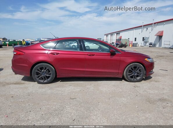 3FA6P0HD2JR218025 2018 FORD FUSION Красный Вид задней части салона
