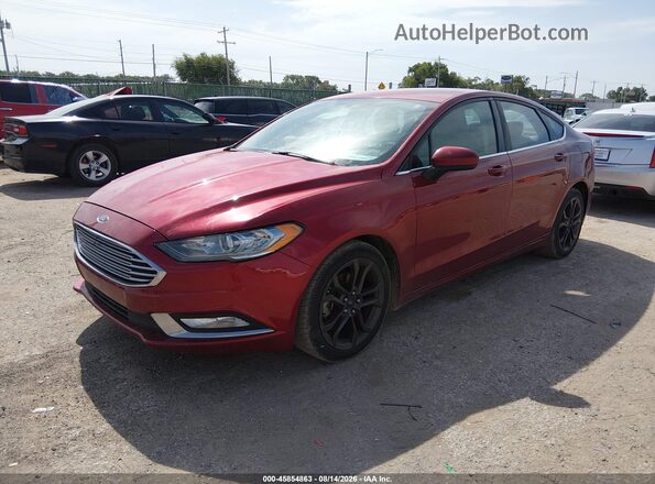 3FA6P0HD2JR218025 2018 FORD FUSION Красный Передняя левая четверть