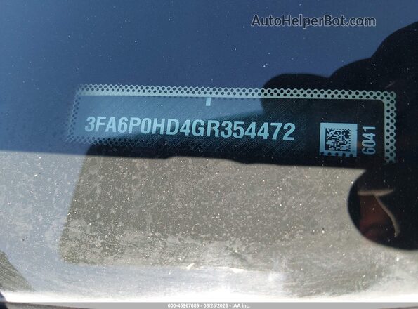 3FA6P0HD4GR354472 2016 FORD FUSION Белый Вид подкапотного пространства
