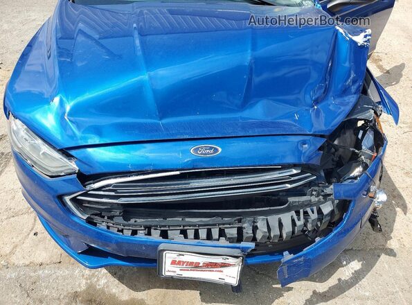 3FA6P0HD4JR130481 2018 FORD FUSION Blue Вид задньої частини салону