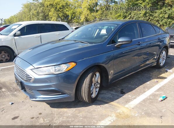 3FA6P0HD4JR224392 2018 FORD FUSION Blue Առջևի ձախ երեք քառորդ տեսարան