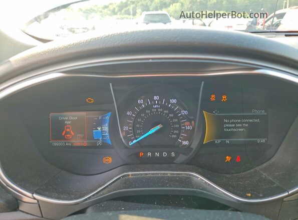 3FA6P0HD4JR259580 2018 FORD FUSION Black Вид щитка приладів