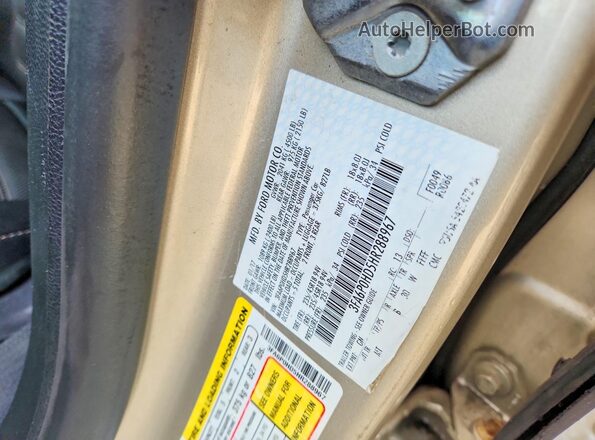 3FA6P0HD5HR288967 2017 FORD FUSION Gold Вид наклейки з VIN-кодом